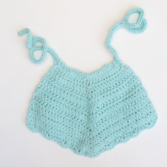 Blue Handmade Cotton Baby Bib - Picture 1 of 1